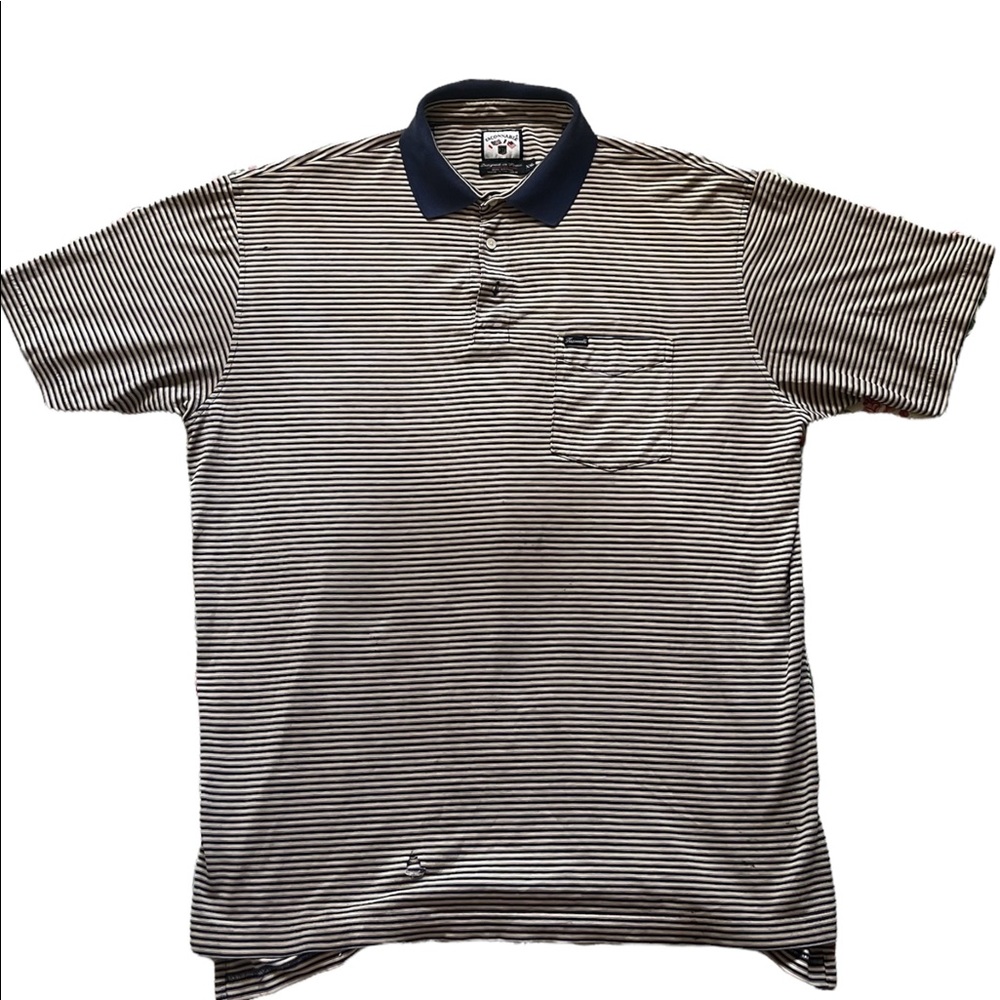 Vintage Faconnable Striped Polo Size XXL